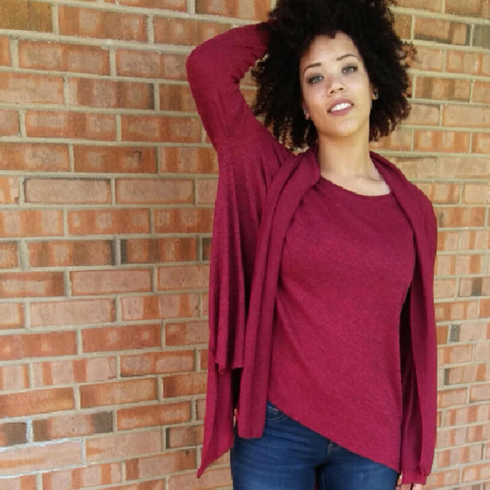 Boutique Deconstructed Top with Detachable Scarf